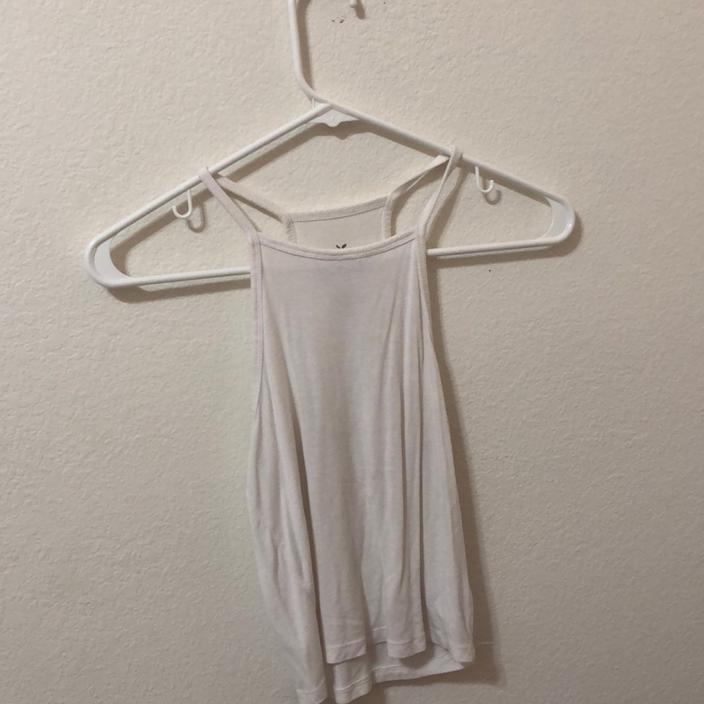 white high neck crop top